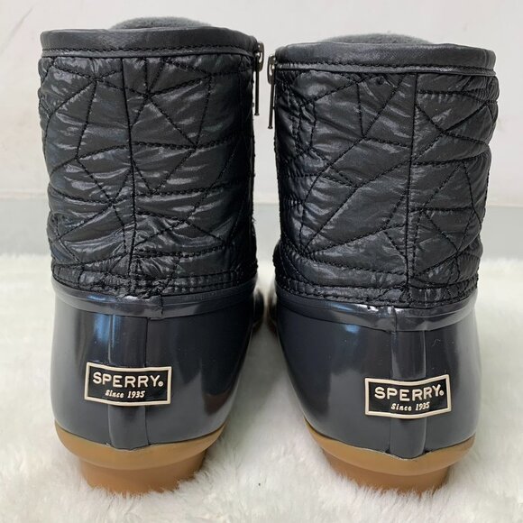 Sperry Women's Black Duck Boots Size 10 - Picture 7 of 16